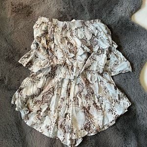 Strapless ruffle romper